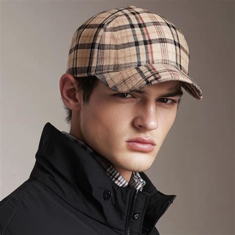 burberry check wool cap